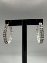 Crystal White Elegance Hoops