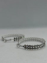 Crystal White Elegance Hoops