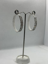 Crystal White Elegance Hoops
